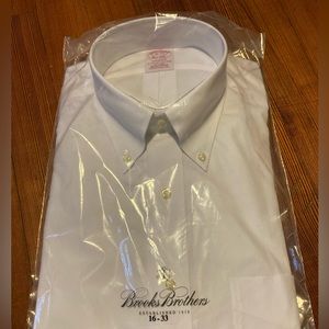 Brooks Brothers 16-33 white dress shirt nwt